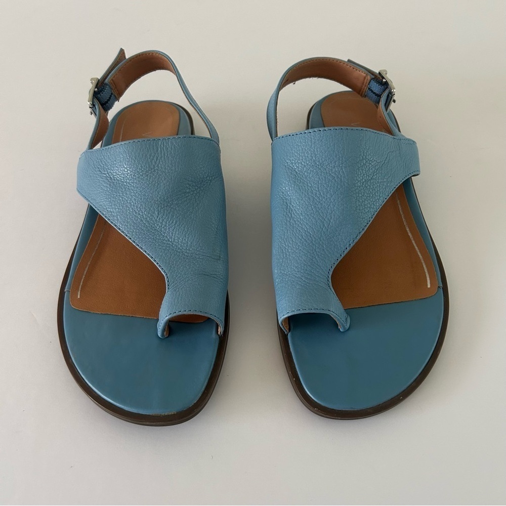 Vionic Ella Thong Sandal Shoe Leather Slingback Arch Support Ice Blue Size 5 - Picture 2 of 14